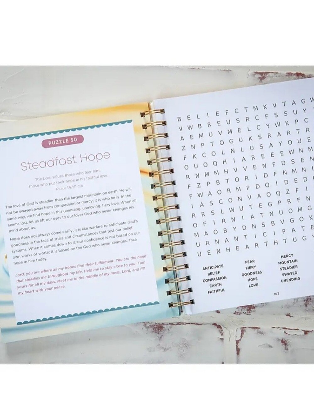Bible Word Search Devotional - Teal & Gold Cover - Picture 2 of 4